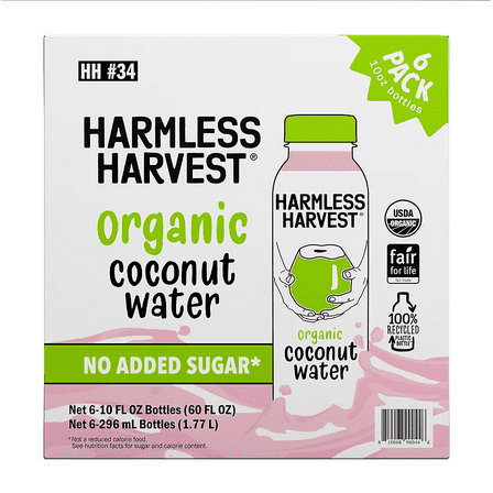 Harmless Harvest Organic Coconut Water, 6 pk./10 oz.