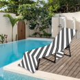 thumbnail image 6 of QccHieUs Beach Chair Cover Chaise Lounge Chair Cover Convenient Striped with Side Pockets Black, 6 of 9