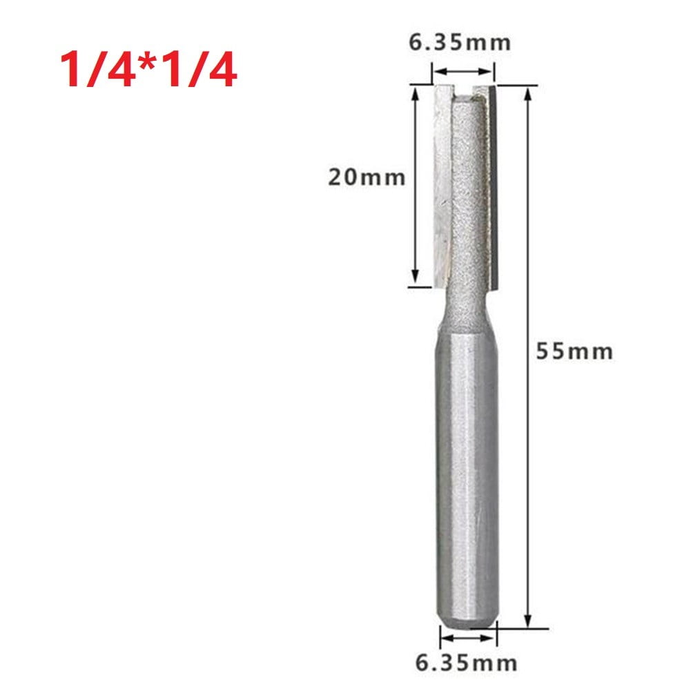 1/4" Shank Single Flute Straight Router Bit Milling Cutter Woodworking Tool 