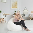 thumbnail image 2 of Gouchee Home Fluffy Hearts XL White Faux Fur Bean Bag Chair – Soft Heart Pattern Lounge Seat with Polystyrene Beads, Lightweight & Portable for Bedroom, Dorm, or Playroom, 2 of 5