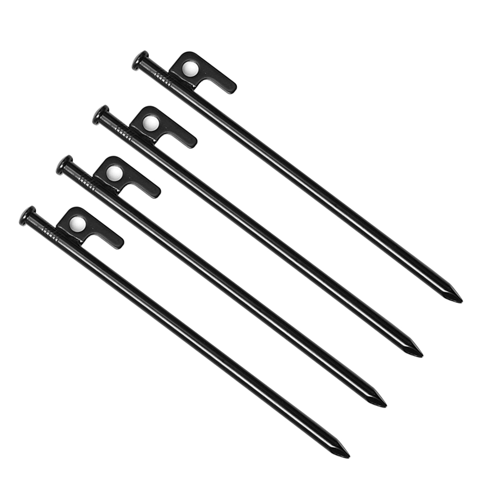 4 Steel Hook Stakes 12" 18" Tent Inflatable Camping Canopy Garden Anchor Pegs 