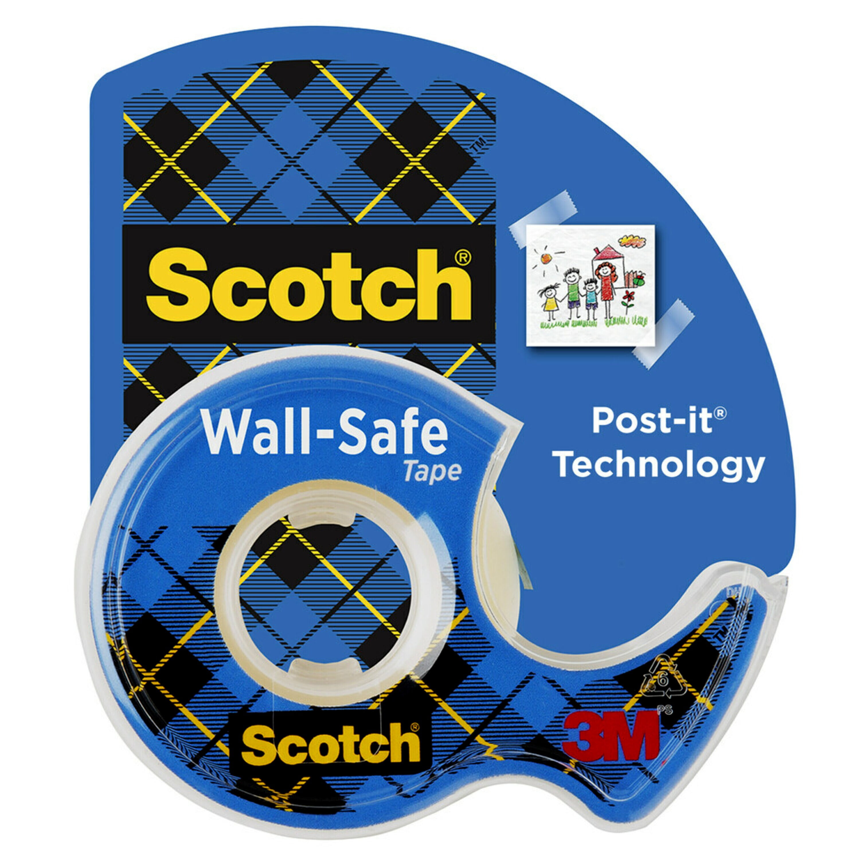Scotch WallSafe Tape, Clear, 3/4 in. x 500 in., 1 Dispenser Walmart