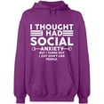 thumbnail image 2 of OXI Hoodie Sweatshirt - Basic Casual Hoodie for Men's and Women Fleece Hoodie Long Sleeve - Purple Small, 2 of 3