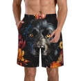 thumbnail image 1 of Fotbe Colorful Floral Black Dog Trajes de Baño Estampados para Hombre, Shorts de Verano de Secado Rápido, Ropa de Playa, Bañadores-Large, 1 of 5