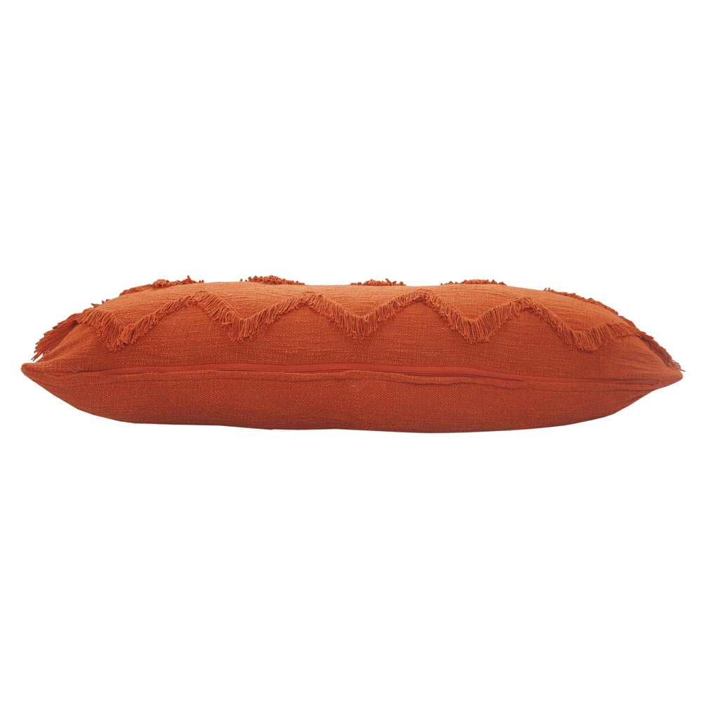 Ox Bay Avani Burnt Orange Bohemian Cotton Fringed Adult Decorative Lumbar Pillow, 14" x 36"