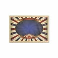 thumbnail image 1 of Vintage Wall Art with Frame, Circus Theme Retro Carnival Tent Ribbon Poster Like Image Illustration, Printed Fabric Poster for Bathroom Living Room, 35" x 23", Pale Yellow Navy Blue, by Ambesonne, 1 of 2