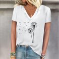 thumbnail image 2 of HAiming Women's Short Sleeve V-Neck Shirts 2025 Summer Trendy Graphic Printed Casual Loose Tee Boho Tops Blouses, 2 of 4