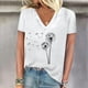 thumbnail image 2 of Camisetas de Manga Corta para las Mujeres, Impresión de Cuello en V Camiseta Casual Top Hecho de 95% Poliéster 5% Spandex para el Uso Diario de Primavera Verano, Camisetas para las Mujeres Casual, 2 of 4