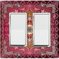 thumbnail image 1 of Metal Light Switch Plate Cover Elegant Red Mandala Flower Tile Pattern TIL068, 1 of 13