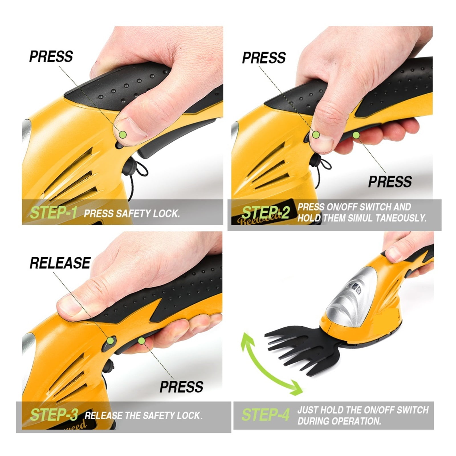 7.2V Pruning Shears 2in1 Cordless Grass Hedge Trimmer Battery Rechargeable Shear Hedger Cordless Garden Tool ,2 IN 1 Trimmer & Edger