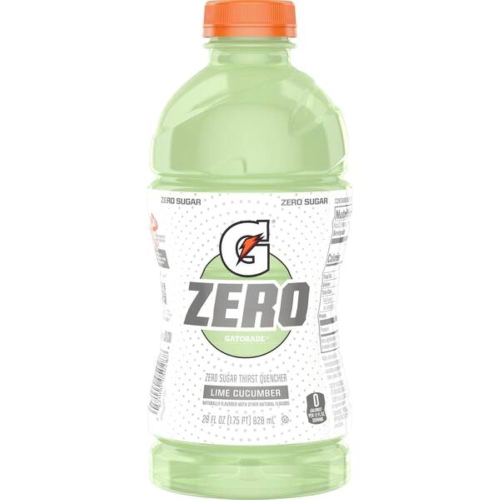 Gatorade Zero Lime Cucumber Thirst Quencher Sports Drink, 28 oz Bottle, Quantity of 6