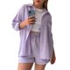 thumbnail image 5 of Conjunto de dos piezas de blusa de muselina de verano SCZ morado claro S, 5 of 5