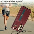 thumbnail image 6 of Dteck Case for Samsung Galaxy A13 5G Wallet Case, Crossbody Card Holder Purse with Lanyard for Women, 360° Ring Kickstand Magnetic Flip Leather Cover for Galaxy A13 4G/5G,Red, 6 of 10