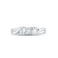 thumbnail image 2 of FB Jewels Sterling Silver Womens Round Diamond Solitaire Promise Bridal Engagement Ring 1/20 Cttw, 2 of 4