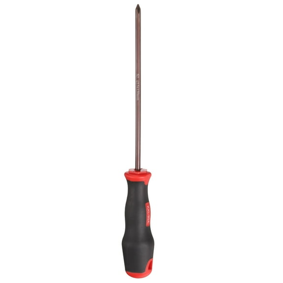 Uxcell PH1 Phillips Screwdriver #1 10.04" Magnetic Screwdrivers 4.13" Heat-Treated S2 Alloy Steel with Ergonomic Handle for DIY Repairing, Red Brown