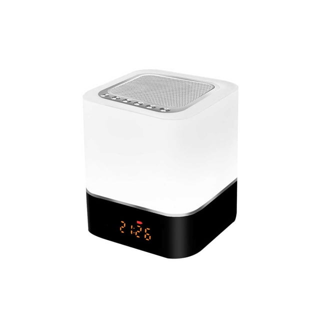 Bearachild Altavoz ABS compatible con Bluetooth Rectangular alimentado por Carga USB Recargable Luz de respiración Control táctil Alarmas Cables de audio/vídeo