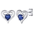 thumbnail image 1 of Pendientes Silvora Dainty con piedras preciosas para mujer, plata de ley, corazón infinito, regalo de joyería para cumpleaños o Navidad, 1 of 7