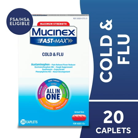 UPC 363824192208 product image for Maximum Strength Mucinex Fast Max Cold & Flu Caplets  20 Count (Packaging May Va | upcitemdb.com