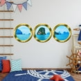 thumbnail image 1 of VWAQ PORTHOLES - Cruise Ship Decals, Tropical Island Wall Decor - VWAQ-SPW11 (20" Diameter, Gold), 1 of 3