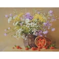 thumbnail image 3 of Smirnov, Igor 14x12 Black Modern Framed Museum Art Print Titled - Basket with Flowers and Strawberries, 3 of 5