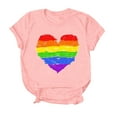 thumbnail image 4 of JIRNDf T-Shirt pour Femmes Hauts Tendance Été Imprimé Floral Col Rond Décontracté Manches Courtes Confortable Élégant Mignon T-Shirts Graphiques pour Femmes Chemises Rose G, 4 of 4
