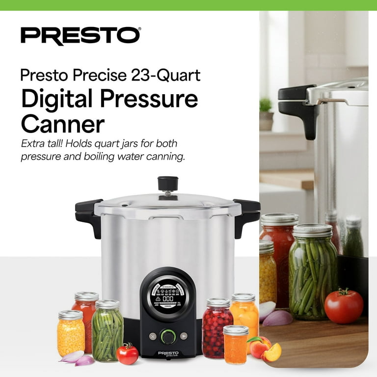 Presto 23 Qt Digital Pressure & Water Boiling Canner with LED