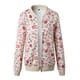 thumbnail image 5 of Chaquetas para mujer Damas Casual O Cuello Retro Floral Cremallera Chaqueta Casual Abrigo Prendas de abrigo Odeerbi ODB-3, 5 of 7