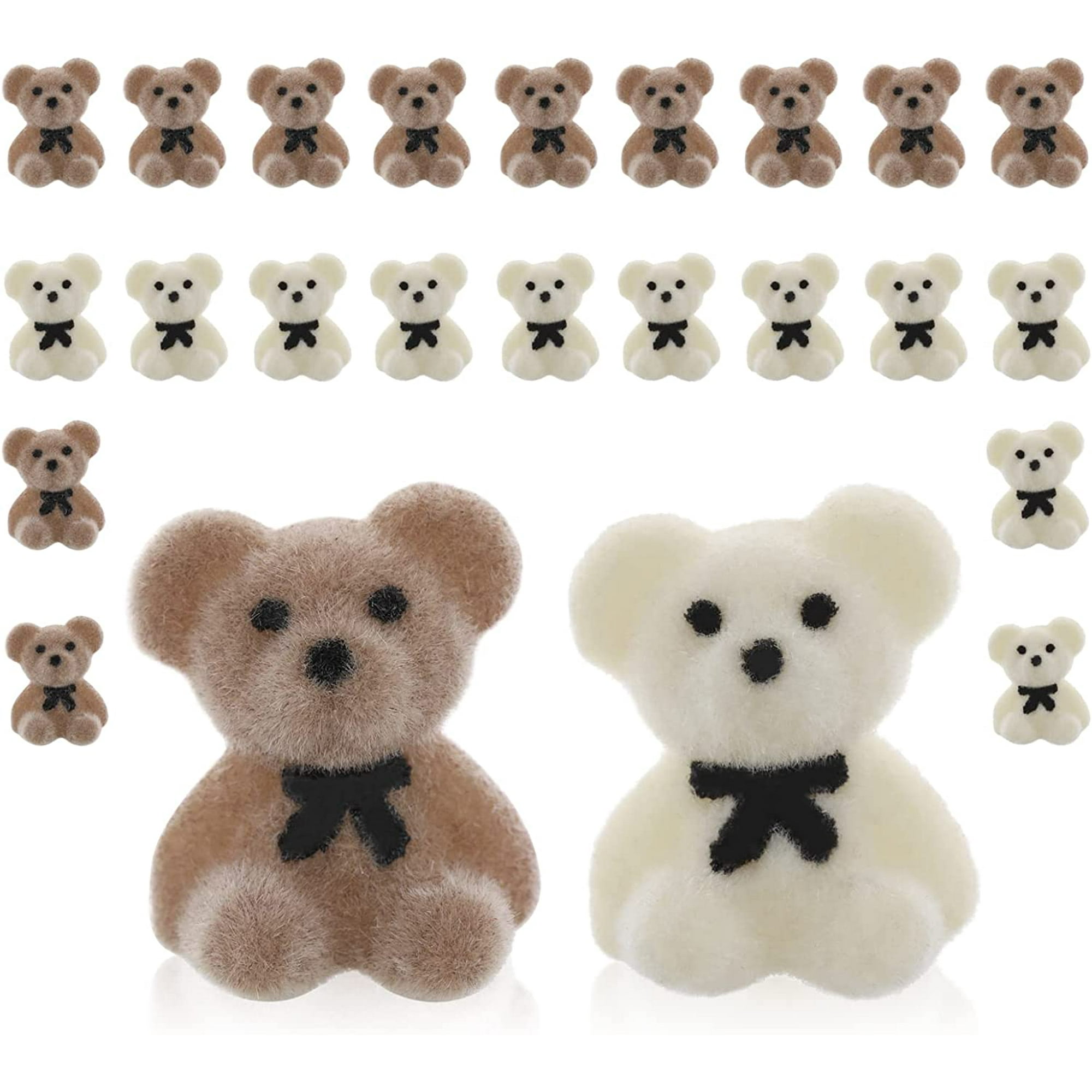Flocked teddy bear miniatures hotsell