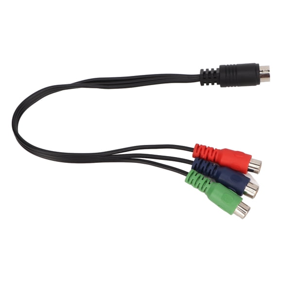 MINI DIN 9 Pin To 3 Cable, Professional Flexible Red Green Blue 11.8in MINI DIN 9 Pin Male To 3 Female Cable for Video Equipment
