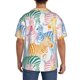 thumbnail image 3 of Fotbe Zebra Colourful Camisa Estampada de Manga Corta para Hombre, Casual de Verano, Estilo Playero, Sin Arrugas-4X-Large, 3 of 5