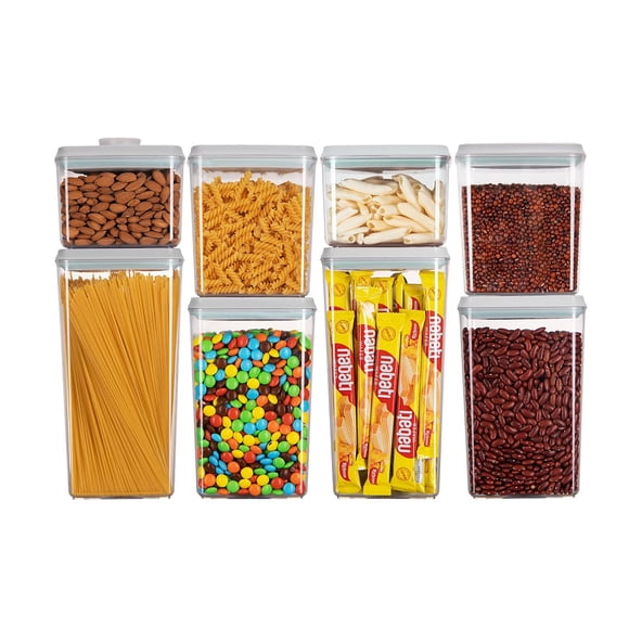 Recipientes herméticos apilables para almacenamiento de alimentos Ankou, juego de 8 piezas