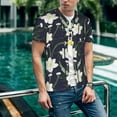 thumbnail image 6 of Zufioo Lilies Flowers Print Men's Baseball Short Sleeve, Moisture Wicking Button-Down Hip Hop Tee-Medium, 6 of 7