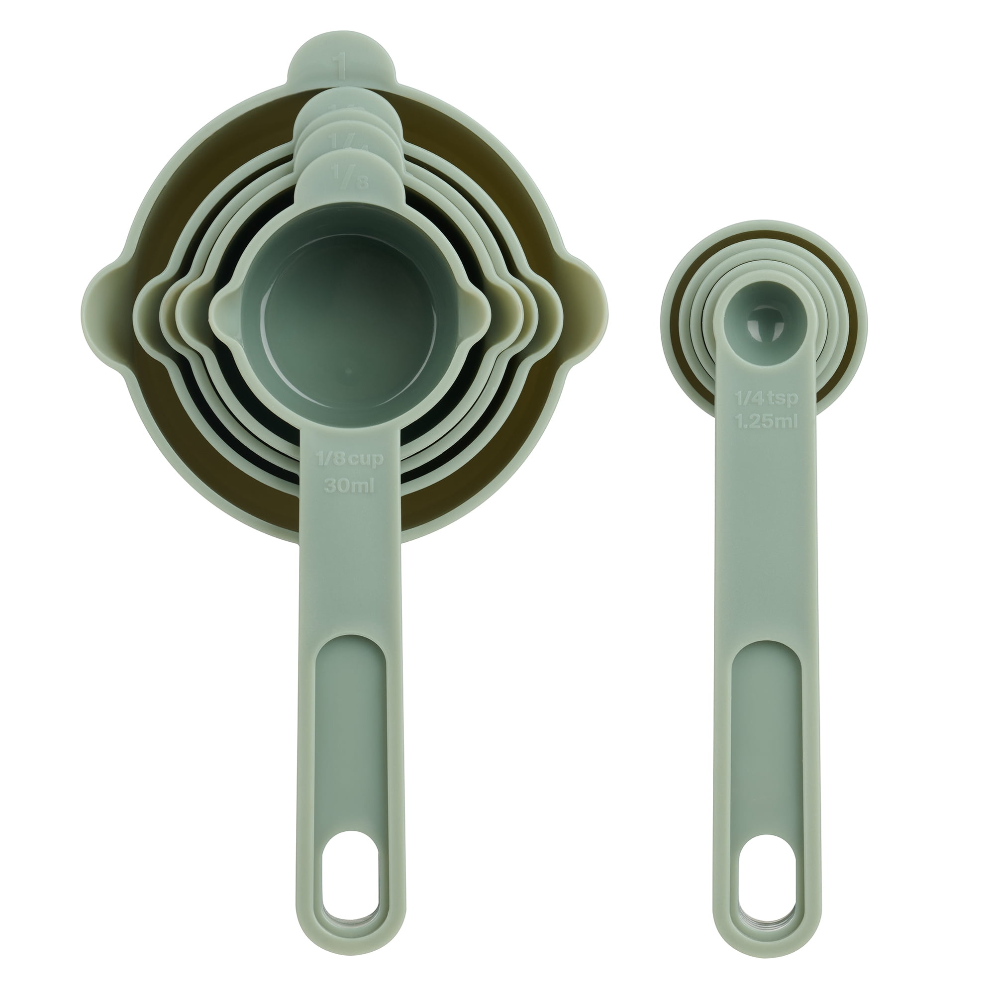 Way-to-Celebrate 10PC Measuring Cups and Spoon Set - Green