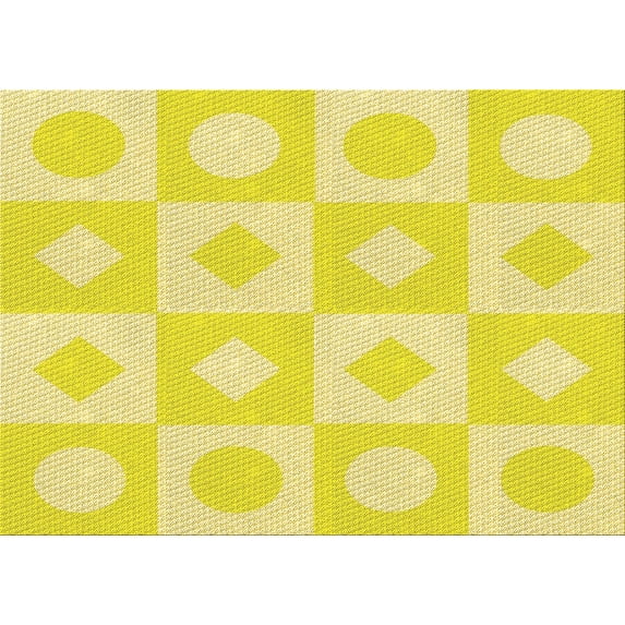 Ahgly Company Indoor Rectangle Patterned Golden Brown Yellow Area Rugs, 8' x 12'