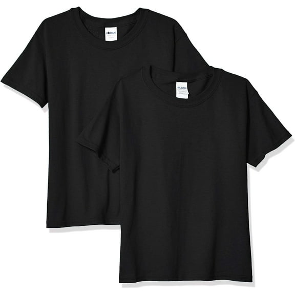 Gildan Youth Heavy Cotton T-Shirt, Style G5000B, 2-Pack X-Large Black