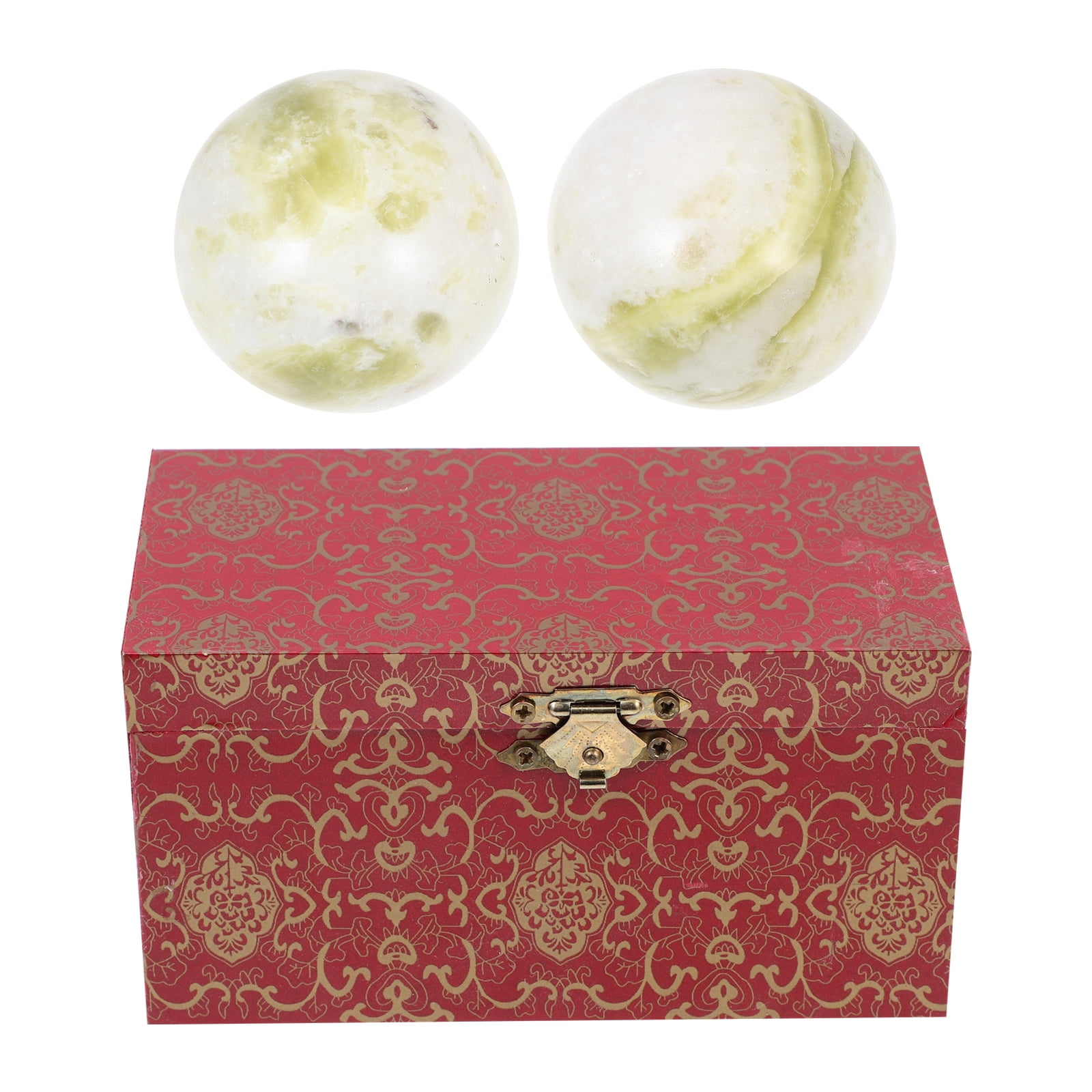 1 Set of Chinese Exercise Balls Jade Stone Massage Balls Massage