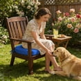 thumbnail image 6 of Indoor Outdoor Chair Cushion - 16.9 x 15.7 Inch Thick Seat Pad with Adjustable Ties for Dining Chairs, Patio Furniture, and Garden Chairs - Foam Comfort Seat Cushion for Home and Garden (Blue), 6 of 7