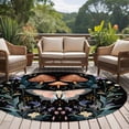 thumbnail image 5 of Black Butterfly Spring Large Area Rugs for Bedroom Living Room, Soft Non Slip Carpet Bedside Rug, Summer Botanical Watercolor Round Floor Cover Kitchen Accent Rug 6' for Dining Room/Office, 5 of 9