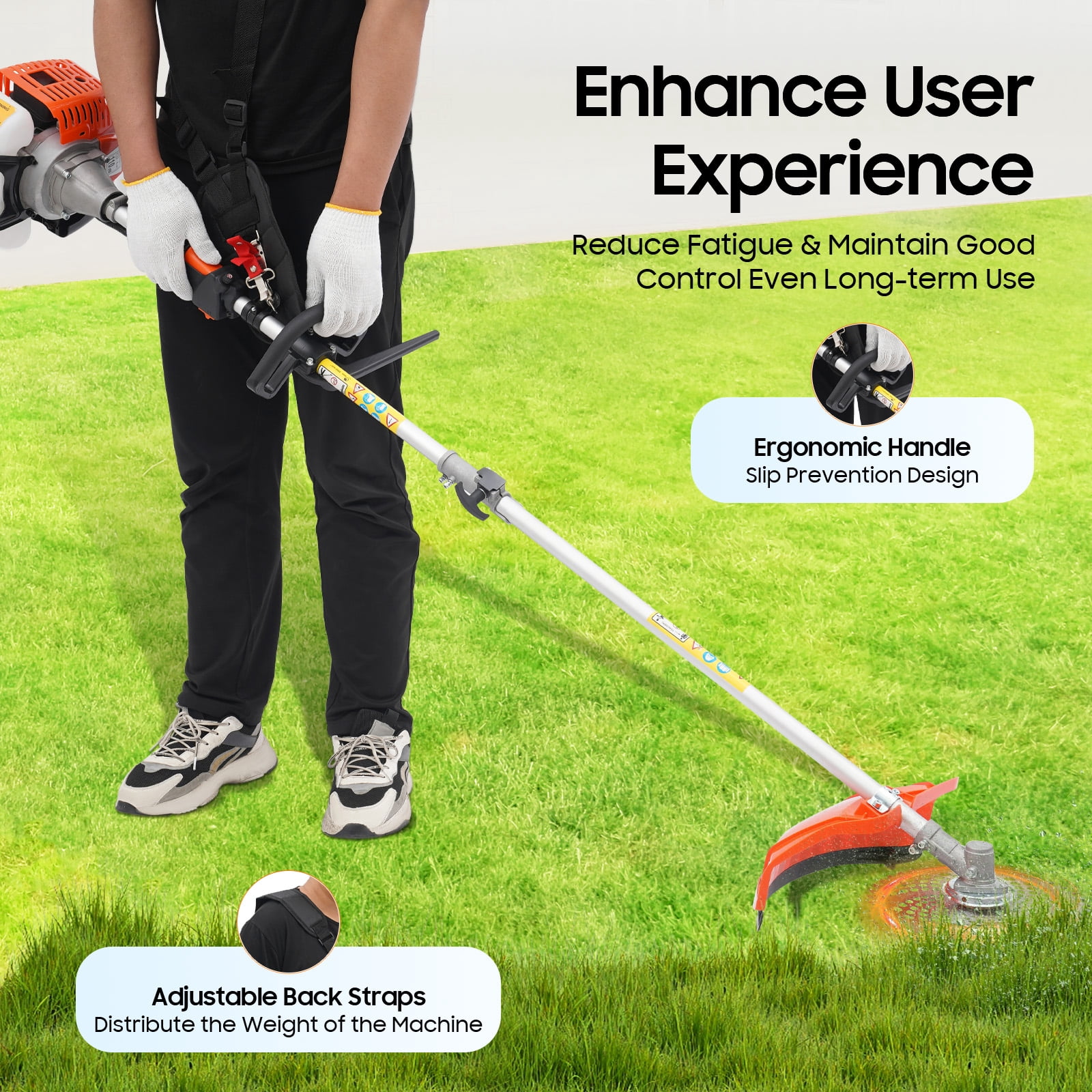 TFCFL 52cc 5-in-1 Multi-Functional Trimming Tool Two-stroke 2.3HP Trimming Tool Multifunctional Gas Hedge Trimmer for Yards Gardens Farms
