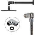 thumbnail image 3 of Solid Brass Shower Elbow Adapter, G1/2" Shower Arm Elbow Connection Adapter for Shower Head (90°, Matte Black), 3 of 7