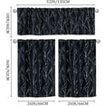 thumbnail image 6 of Black Kitchen Curtains, Pattern Thermal Insulated Blackout and Room Darkening Rod Pocket Window Curtains 3 Piece Kitchen Curtains(52X18+26X36 Inch,Black,3 Pieces), 6 of 6