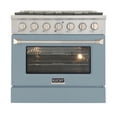 thumbnail image 2 of 36 in. 5.2 cu. ft Dual Fuel Range for Propane Gas Sealed Burners in Light Blue., 2 of 14