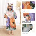 thumbnail image 3 of FORMRS Wearable Blanket Hoodie with Sleeves for Kids Cozy Flannel Sweatshirt, Bright Flowers, 3 of 7