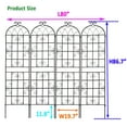 thumbnail image 3 of CQSXDA 4 Pack Large Garden Trellis 86.7"H x 19.7" W Heavy Duty Rustproof Black Iron Plant Trellis for Potted Plant Support Metal Climbing Rose Trellis Vine Vegetable Cucumber, 3 of 10