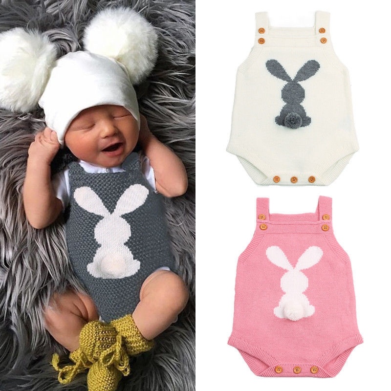 knitted bunny romper