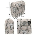 thumbnail image 4 of Tribal Stand Mixer Cover, Detailed Deer Skull Feathers on a Background of Prehistoric Motifs, Kitchen Appliance Organizer Bag Cover with Pockets, 5 Quarts, Blush Dark Grey, by Ambesonne, 4 of 4