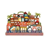 Hanukkah Candle Menorah Laser Cutout Jerusalem