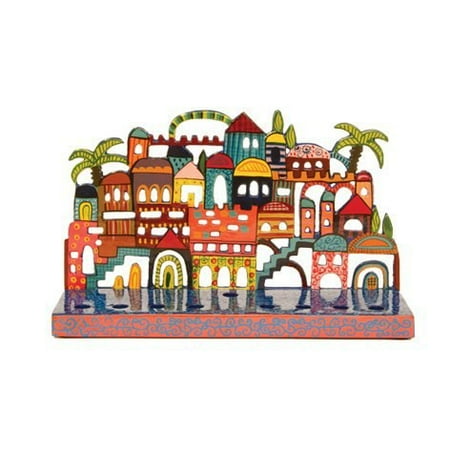 Hanukkah Candle Menorah Laser Cutout Jerusalem