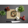 thumbnail image 3 of Pomeranian Christmas Flowers Glass Cutting Board 12 in x 15 in, 3 of 5