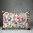 thumbnail image 3 of Creative Products Large Pink and Green Folk Pattern 14x20 Indoor / Outdoor Pillow, 3 of 3